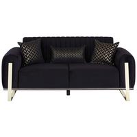 2-sitzer-sofa Bono Schwarz - Goldfarben/Schwarz, MODERN, Textil (180/83/90cm) - Luca Bessoni