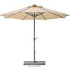 Sonnenschirm Rooftop 350 X 275 X 350 cm Lichtecht Naturfarben - Silberfarben/Naturfarben, Basics, Textil/Metall (350/275/350cm) - Schneider