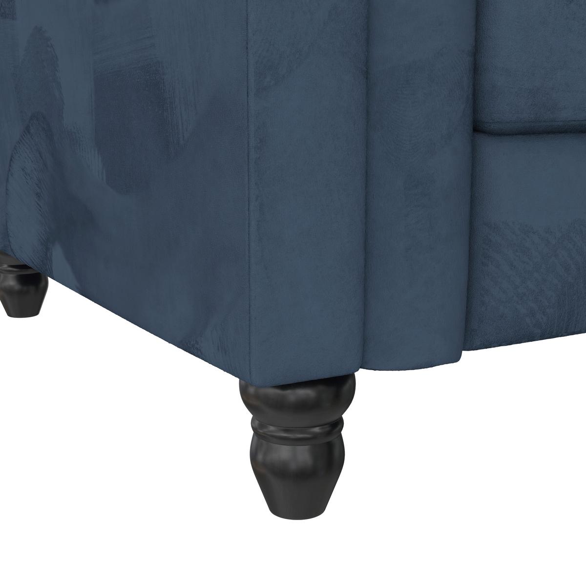Ecksofa Firenze Blau, mit Schlaffunktion - Blau/Schwarz, Basics, Textil (241/154cm) - Livetastic