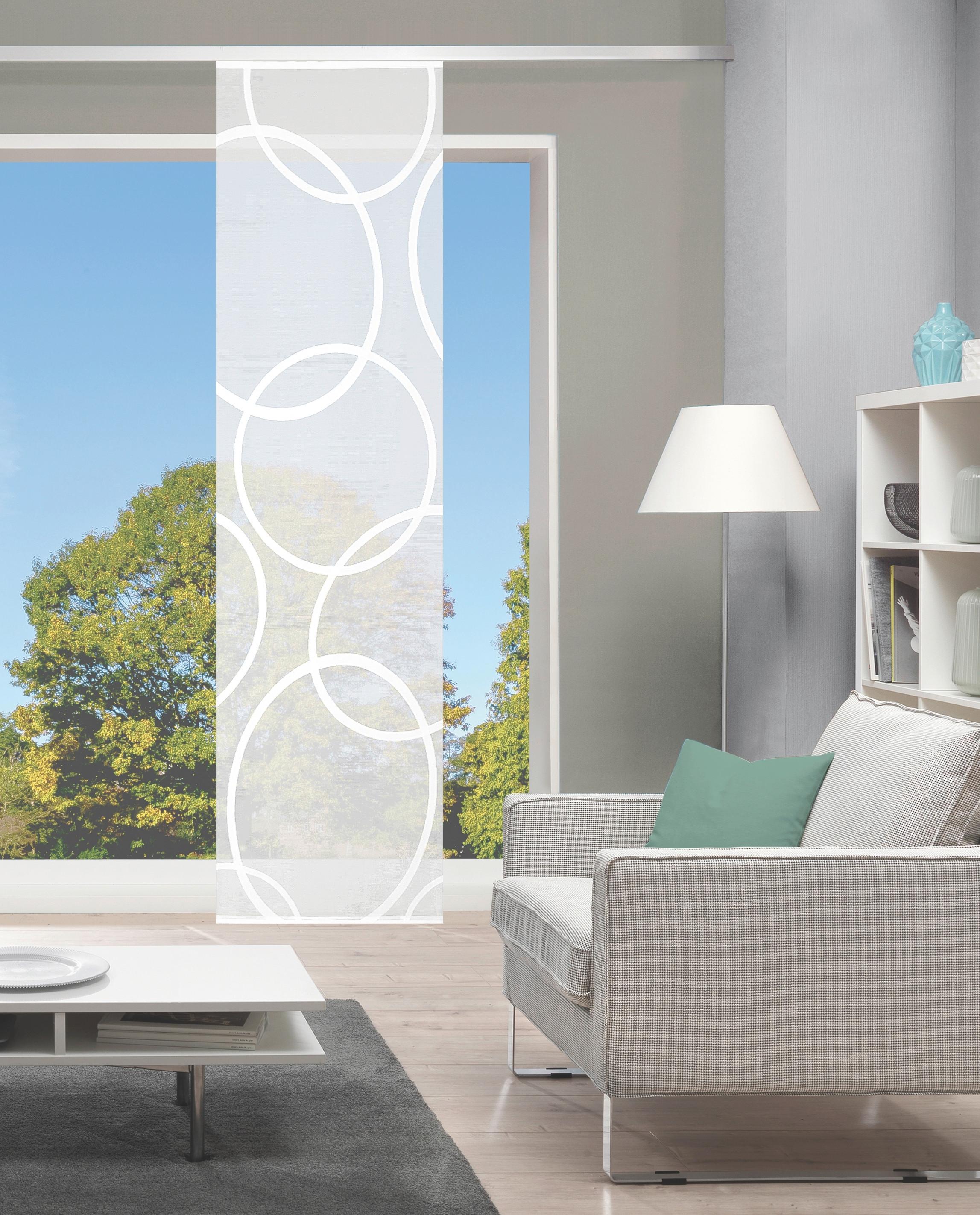 Flächenvorhang Pinale Weiß B: 57 Cm - Weiß, Basics, Textil (57/245cm)