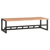 Wandgarderobe Akaziefarben/ Schwarz Mit Hutablage, 7 Haken - Schwarz/Akaziefarben, MODERN, Holz/Metall (80cm) - MID.YOU
