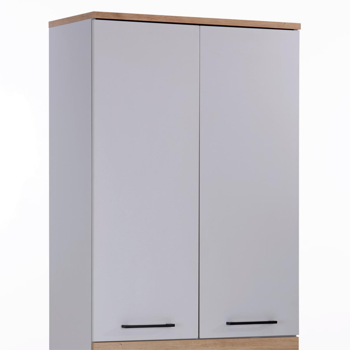 Aktenregal Kontor K6 Eiche Dekor Grau B: 80 cm - Eichefarben/Grau, MODERN, Holzwerkstoff (80/220/38cm)