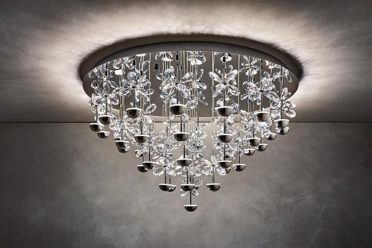 STROPNÉ LED SVIETIDLO PIANOPOLI - chrómová, Konventionell, kov/sklo (78/52,5cm) - Eglo