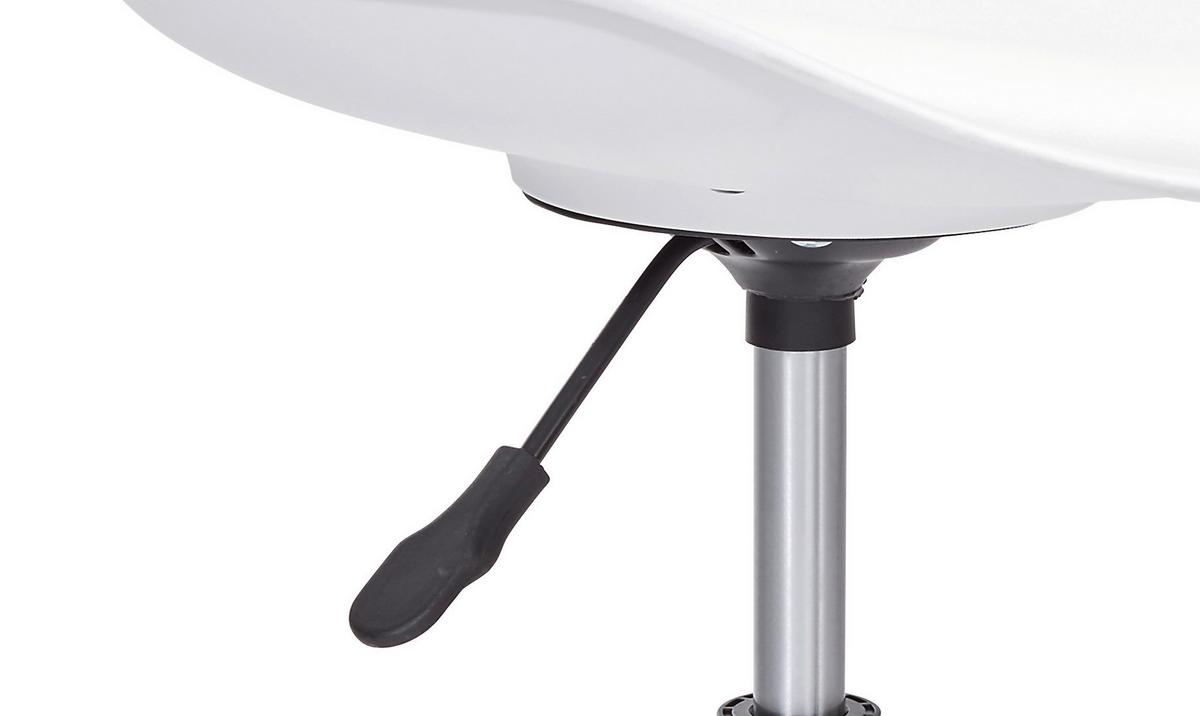 Drehstuhl Levi höhenverstellbar Weiß - Chromfarben/Schwarz, MODERN, Kunststoff/Textil (57,50/81-93/47cm) - MID.YOU