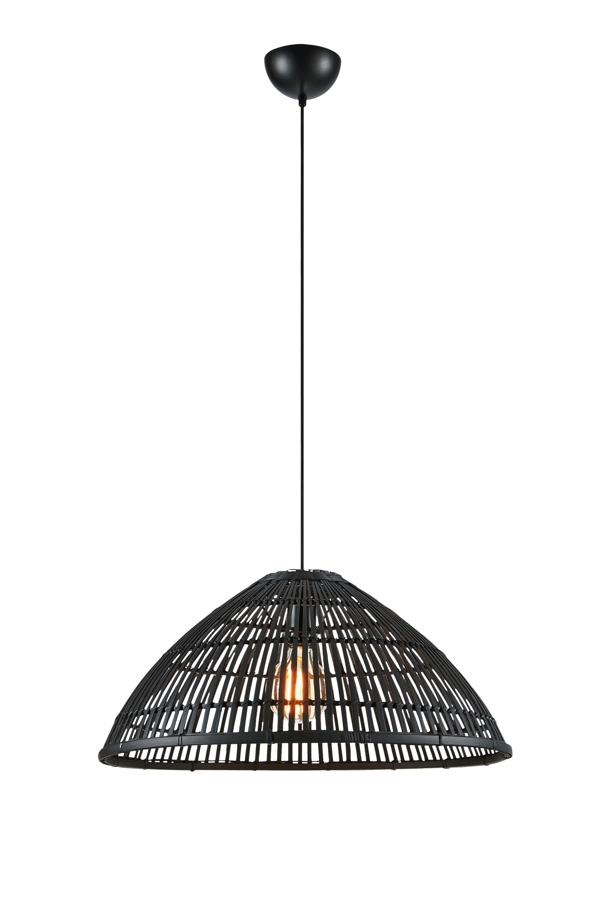 Hängeleuchte Capello - Schwarz, Basics, Naturmaterialien/Metall (58/27cm) - Markslöjd