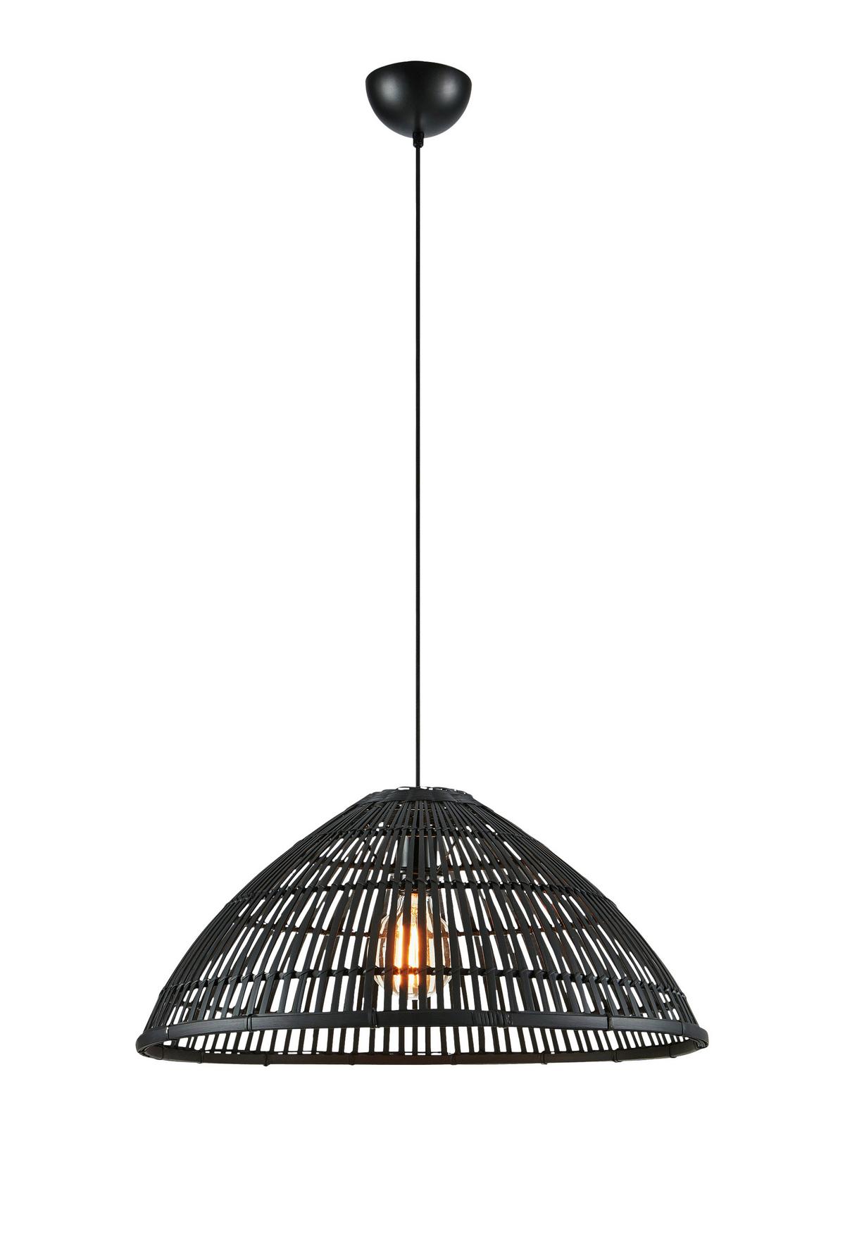 Hängeleuchte Capello - Schwarz, Basics, Naturmaterialien/Metall (58/27cm) - Markslöjd