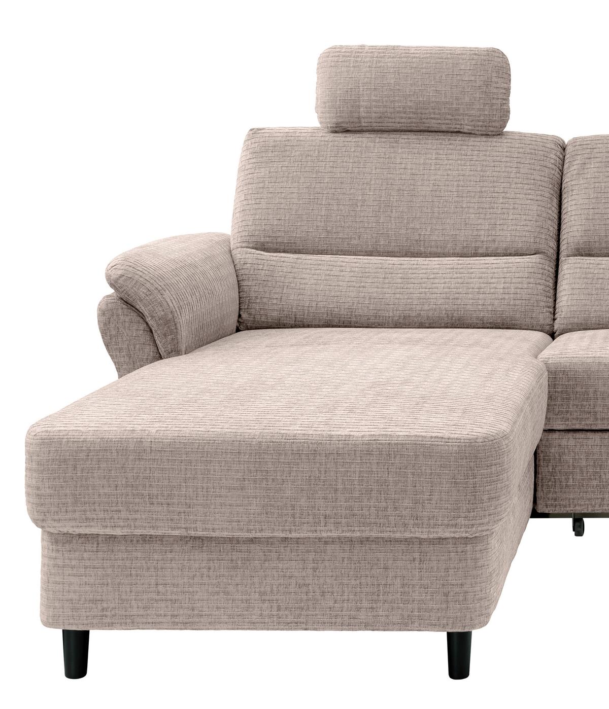 Ecksofa Cavoli, Beige S: 176x279 cm - Beige/Schwarz, MODERN, Textil (176/279cm) - Livetastic