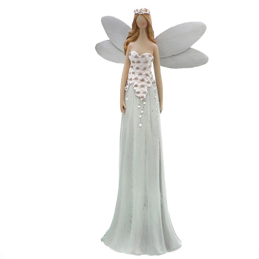 Dekofigur Elfe H: 25,5 cm Kunststein für In- & Outdoor - Grau/Grün, KONVENTIONELL, Stein (12,5/7/25,5cm) - Luca Bessoni