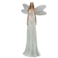 Dekofigur Elfe H: 25,5 cm Kunststein für In- & Outdoor - Grau/Grün, KONVENTIONELL, Stein (12,5/7/25,5cm) - Luca Bessoni