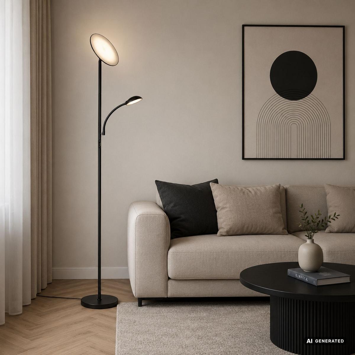 Led Állólámpa Halina Fekete - fekete, Basics, fém - Rabalux