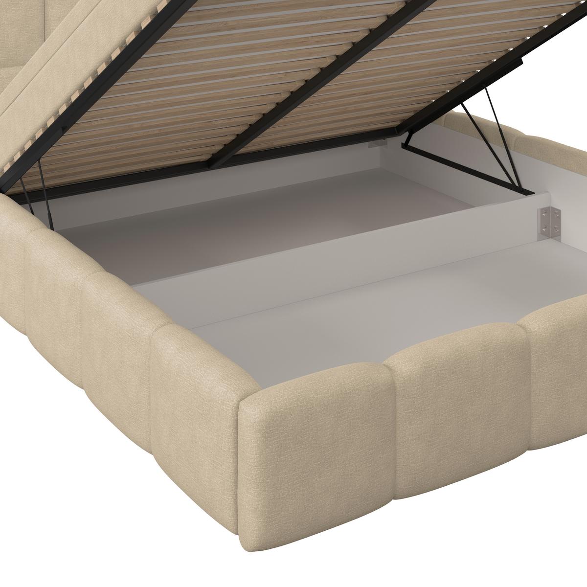 Polsterbett Noe Braun 180x200 Cm - Schwarz/Braun, Trend, Textil/Metall (180/200cm)