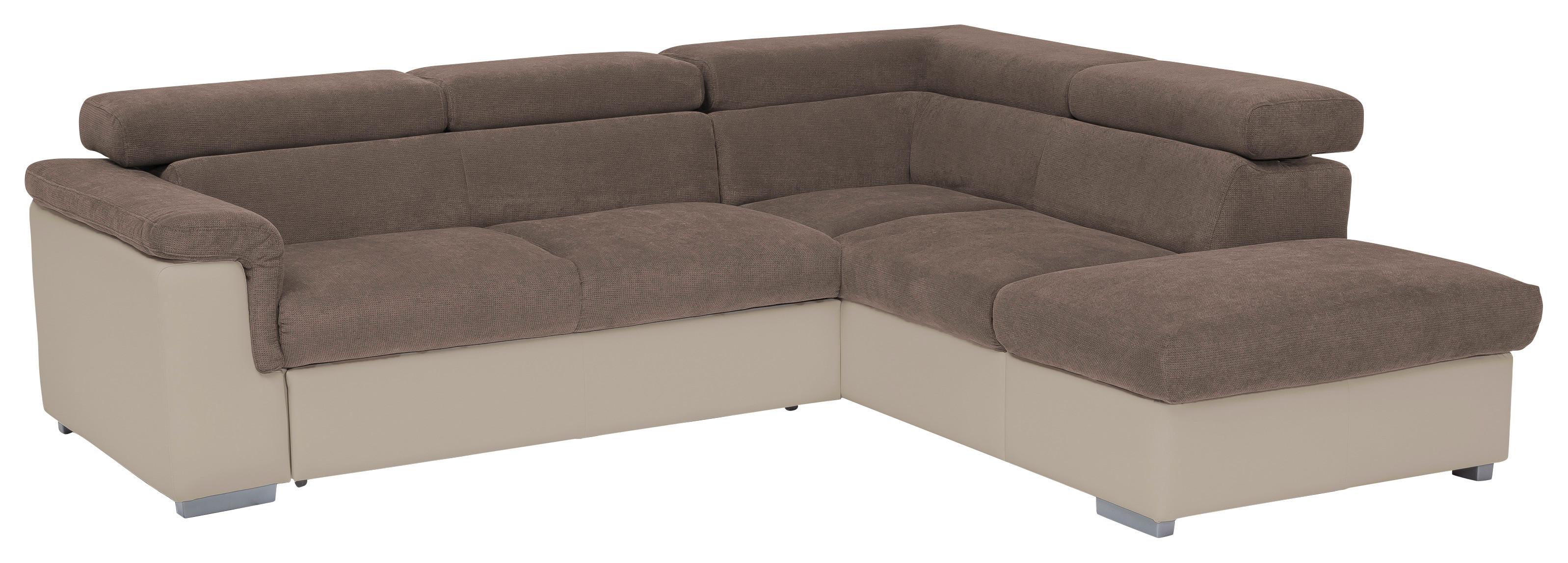 Ecksofa mit Schlaffunktion + Bettkasten Milla Taupe/Sand - Taupe/Sandfarben, Basics, Holz/Textil (252/217cm) - MID.YOU