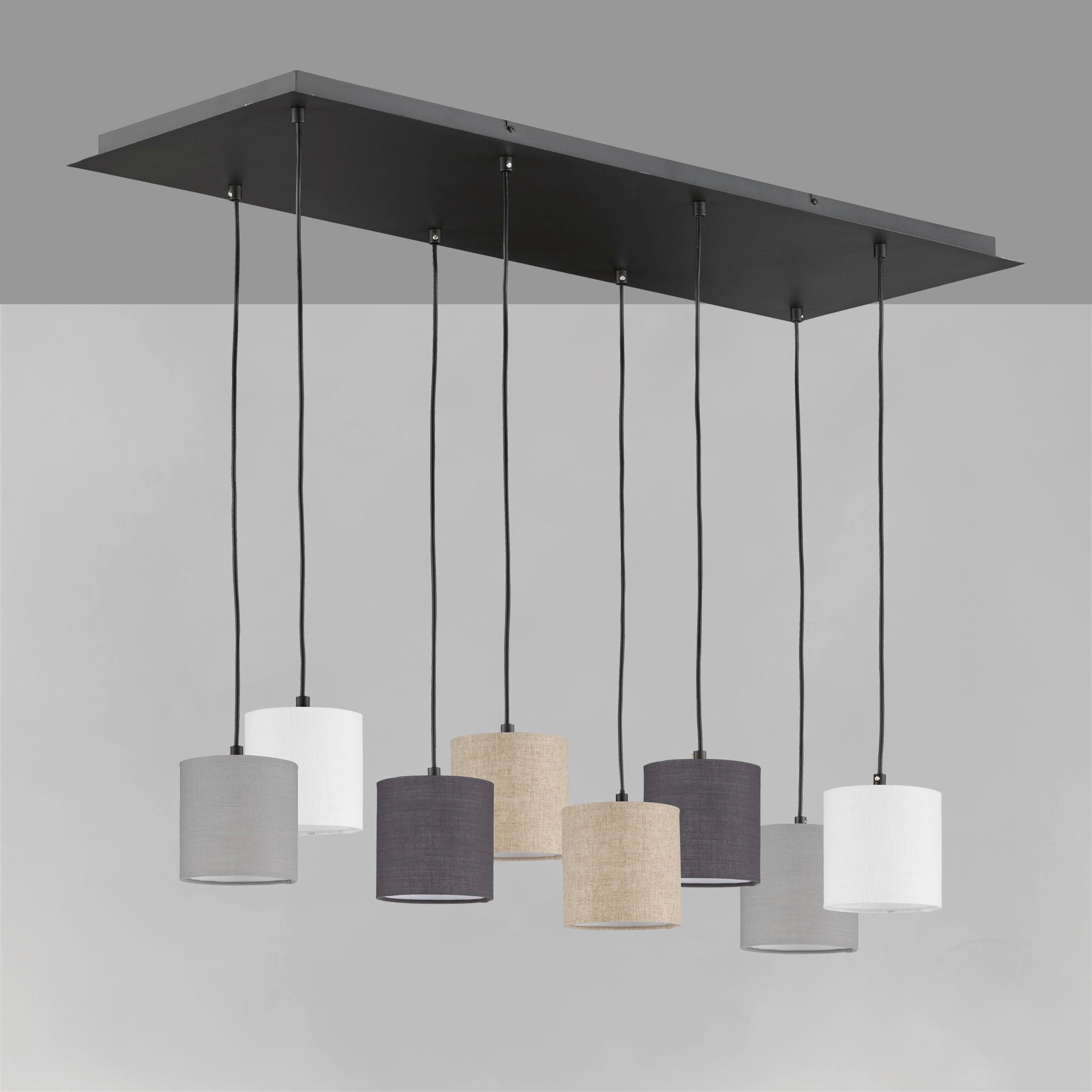 Hängeleuchte 60956 Isko - Sandfarben/Hellgrau, Design, Textil/Metall (115/38/140cm) - Fischer & Honsel