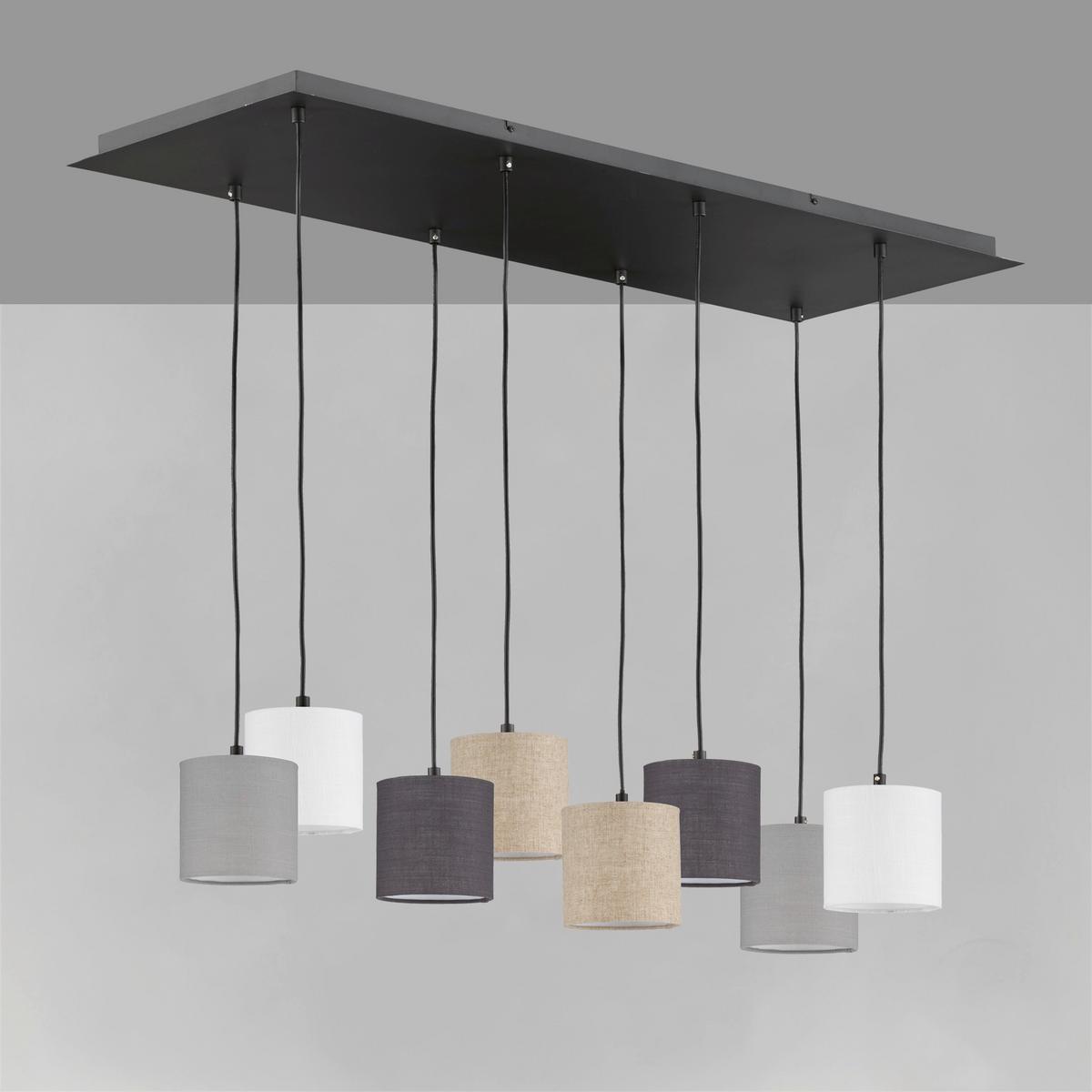 Hängeleuchte 60956 Isko - Sandfarben/Hellgrau, Design, Textil/Metall (115/38/140cm) - Fischer & Honsel