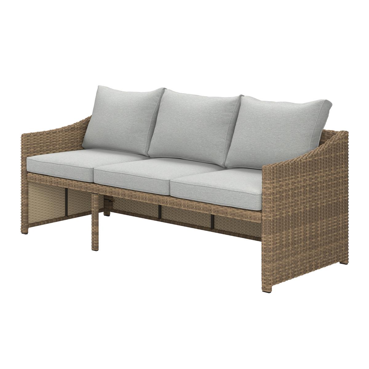 Loungegarnitur Bellagio - Gelb/Grau, MODERN, Kunststoff/Textil (178/67,5/67,5cm) - Beldano