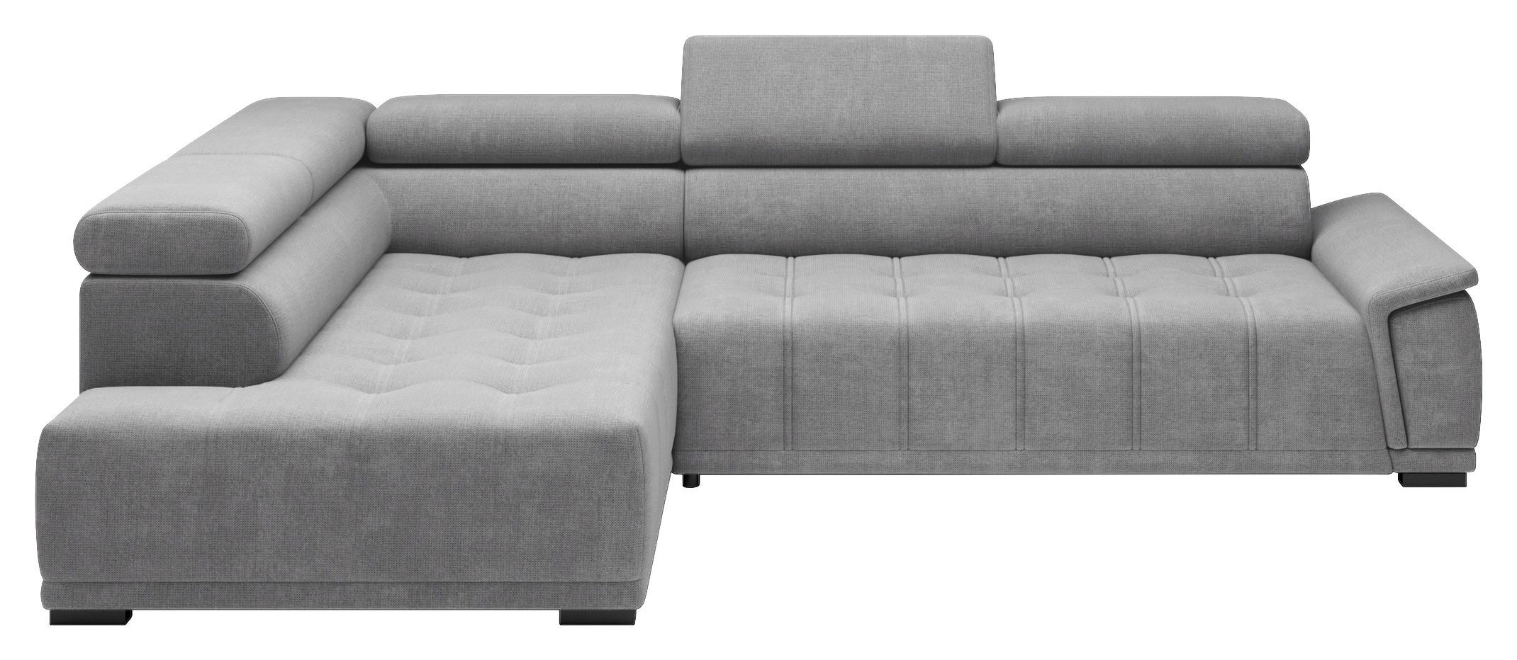 Rohová sedačka GRINALDI, levá, modrošedá - černá/modrošedá, Moderní, textil/plast (106/283cm) - Premium Living