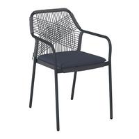Gartensessel Isabella Metall/Kunststoff/Textil - Dunkelgrau/Hellgrau, MODERN, Kunststoff/Textil (56/58/86cm) - Luca Bessoni