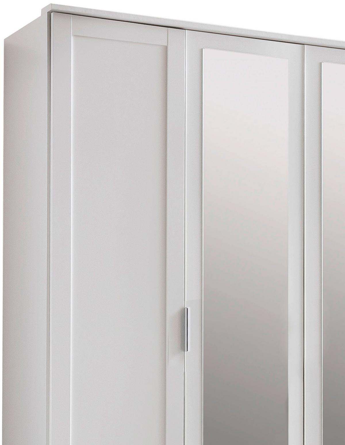 Drehtürenschrank Mit Spiegel 180cm Nadja, Weiß Dekor - Weiß, KONVENTIONELL, Glas/Holzwerkstoff (180/210/58cm) - MID.YOU
