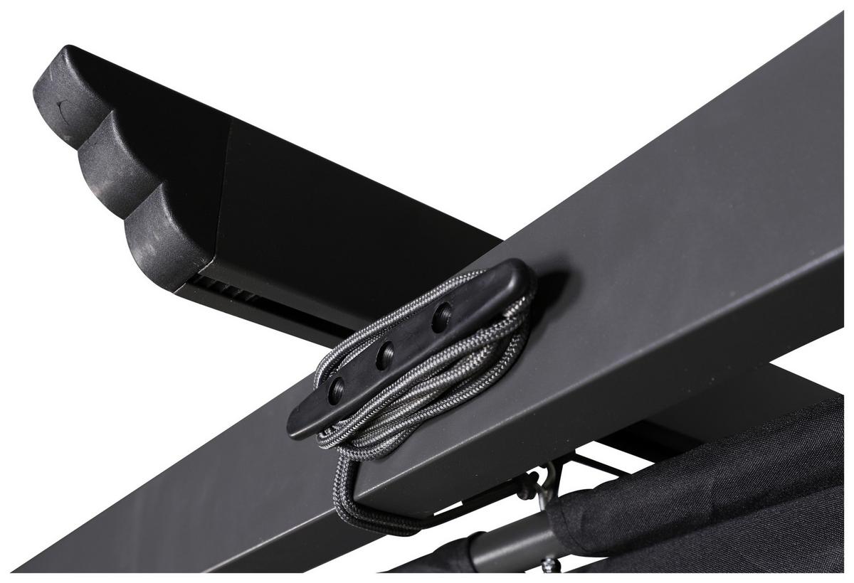 Pergola Lazio - Schwarz, KONVENTIONELL, Textil/Metall (395/245/295cm) - Gardenson