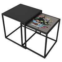 Beistelltischset Minecraft - Schwarz, MODERN, Holzwerkstoff/Metall (45/48/45cm) - Minecraft