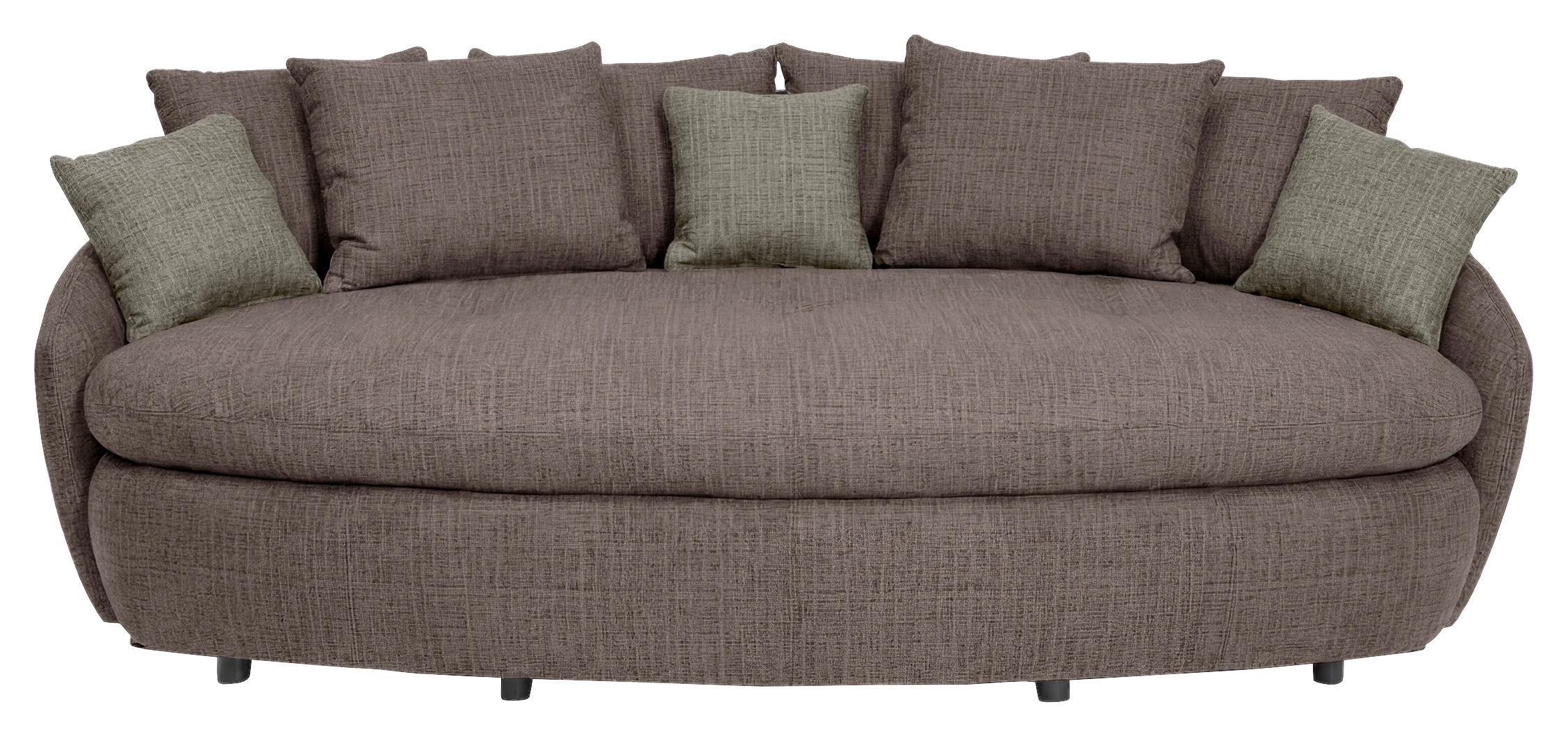 Megasofa Aruba 2 mit Kissen B: 238cm,braun Chenille - Schwarz/Braun, Trend, Textil (238/80/140cm) - Luca Bessoni