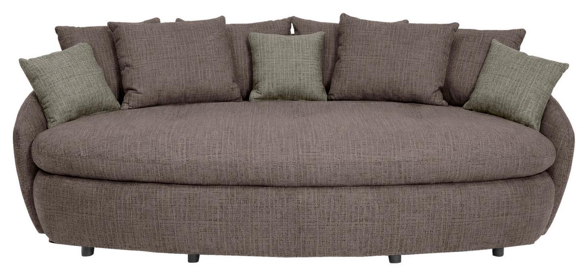 Megasofa Aruba 2 mit Kissen B: 238cm,braun Chenille - Schwarz/Braun, Trend, Textil (238/80/140cm) - Luca Bessoni