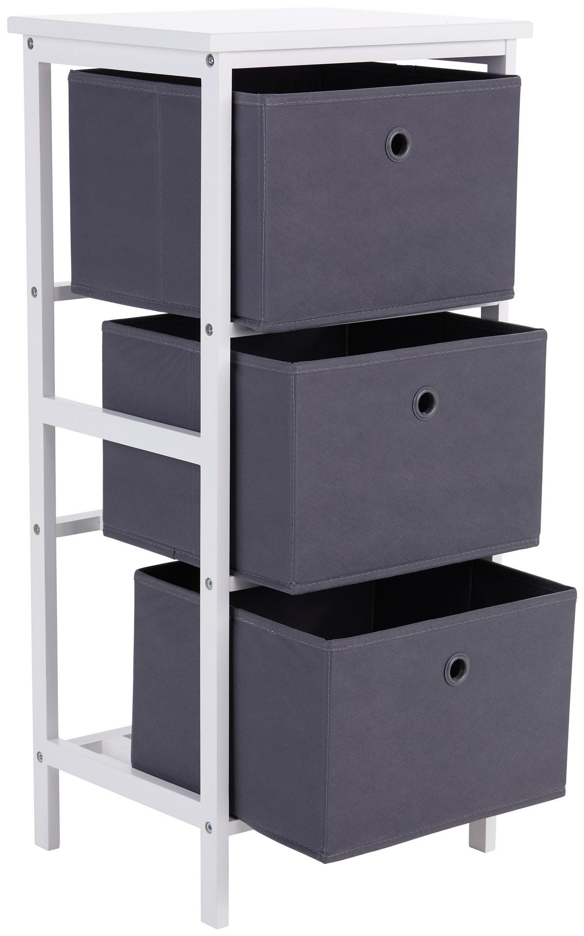 Regal Oliver 37cm Weiß/Grau - Weiß/Grau, MODERN, Holz/Holzwerkstoff (37/80/30cm)