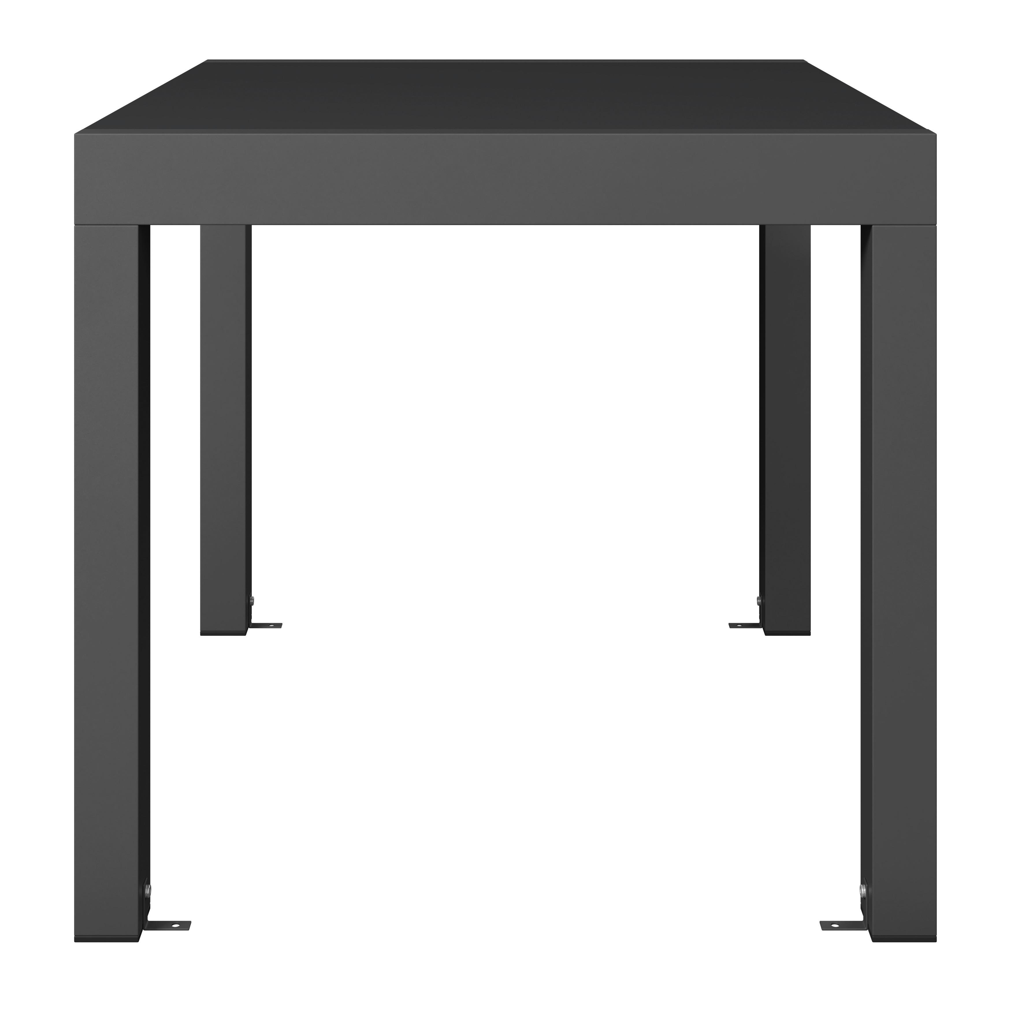 Balkontisch London - Dunkelgrau, MODERN, Glas/Metall (160/75/80cm) - Beldano