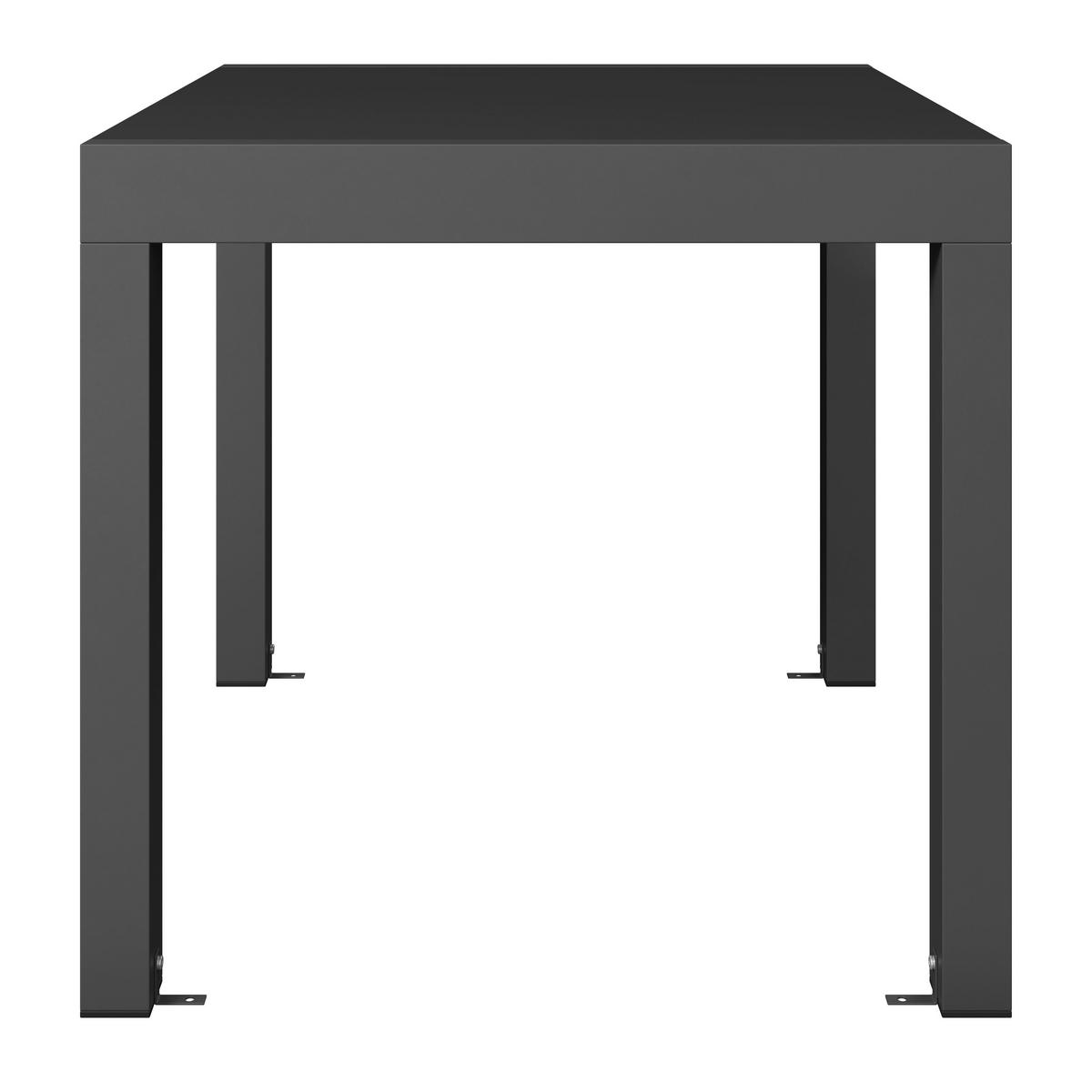 Balkontisch London - Dunkelgrau, MODERN, Glas/Metall (160/75/80cm) - Beldano