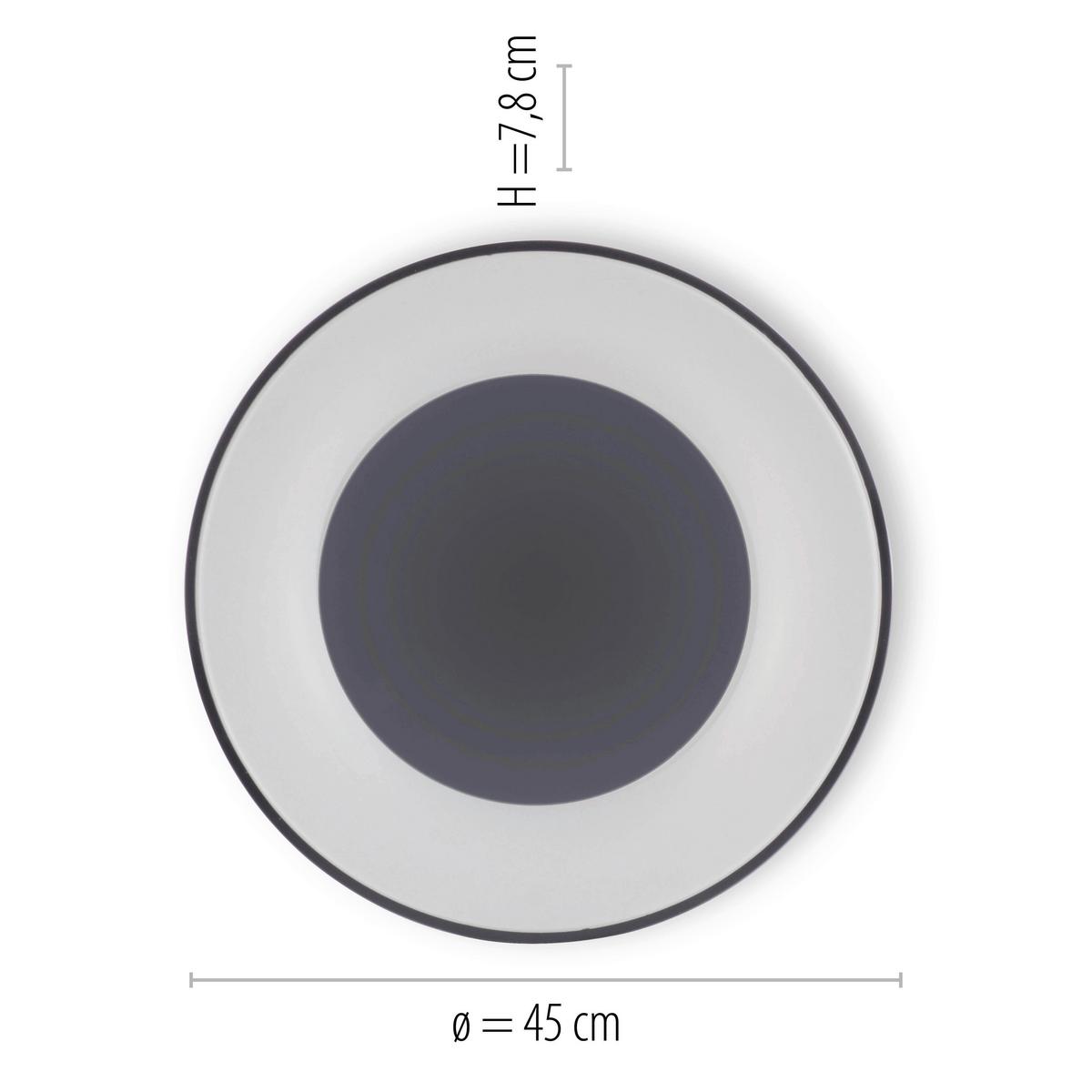 Led-deckenleuchte Anika Ø 48 Cm Dimmbar Mit Fernbedienung - Anthrazit, Basics, Kunststoff/Metall (48/7,8cm)