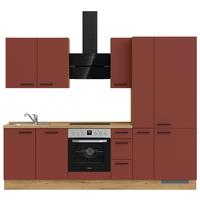 Küchenleerblock Easytouch High-Line, H3 Rechts - Eichefarben/Rot, MODERN, Holzwerkstoff (270cm) - Nobilia