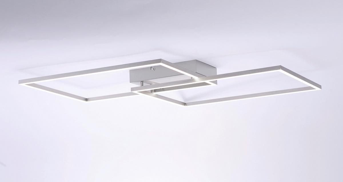 LED-Deckenleuchten Iven L: 75,5 cm dimmbar Mit - Chromfarben/Alufarben, Design, Kunststoff/Metall (75,5/56,2/7cm)