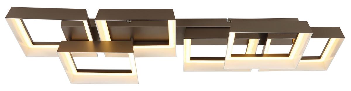 LED-Deckenleuchte 48049d3 Syrakus - Braun/Weiß, Design, Kunststoff/Metall (102/35/12,5cm) - Globo