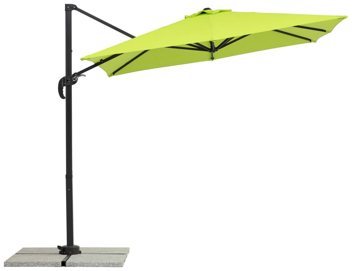 Ampelschirm Rhodos Junior BxHxT: 300x239x230 cm Apfelgrün - Anthrazit/Grün, Basics, Textil/Metall (300/239/230cm) - Schneider