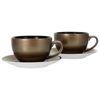 Tassenset Keramik 300 ml 4 Stk. Goldfarben/Schwarz - Goldfarben/Schwarz, Basics, Keramik - Creatable