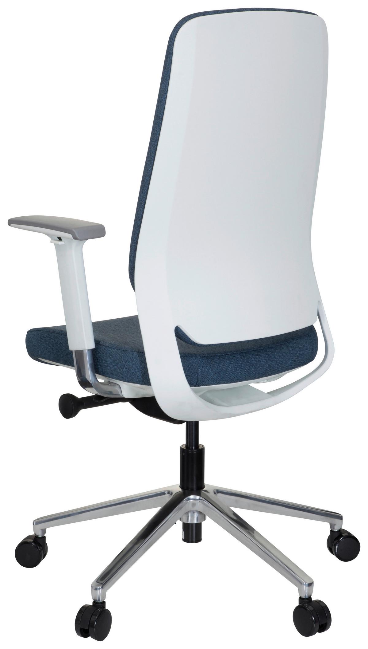 Drehstuhl Chiaro T4 White Armstützen Blau/weiß Bis 110kg - Blau/Weiß, MODERN, Kunststoff/Textil (56/131/67cm) - MID.YOU