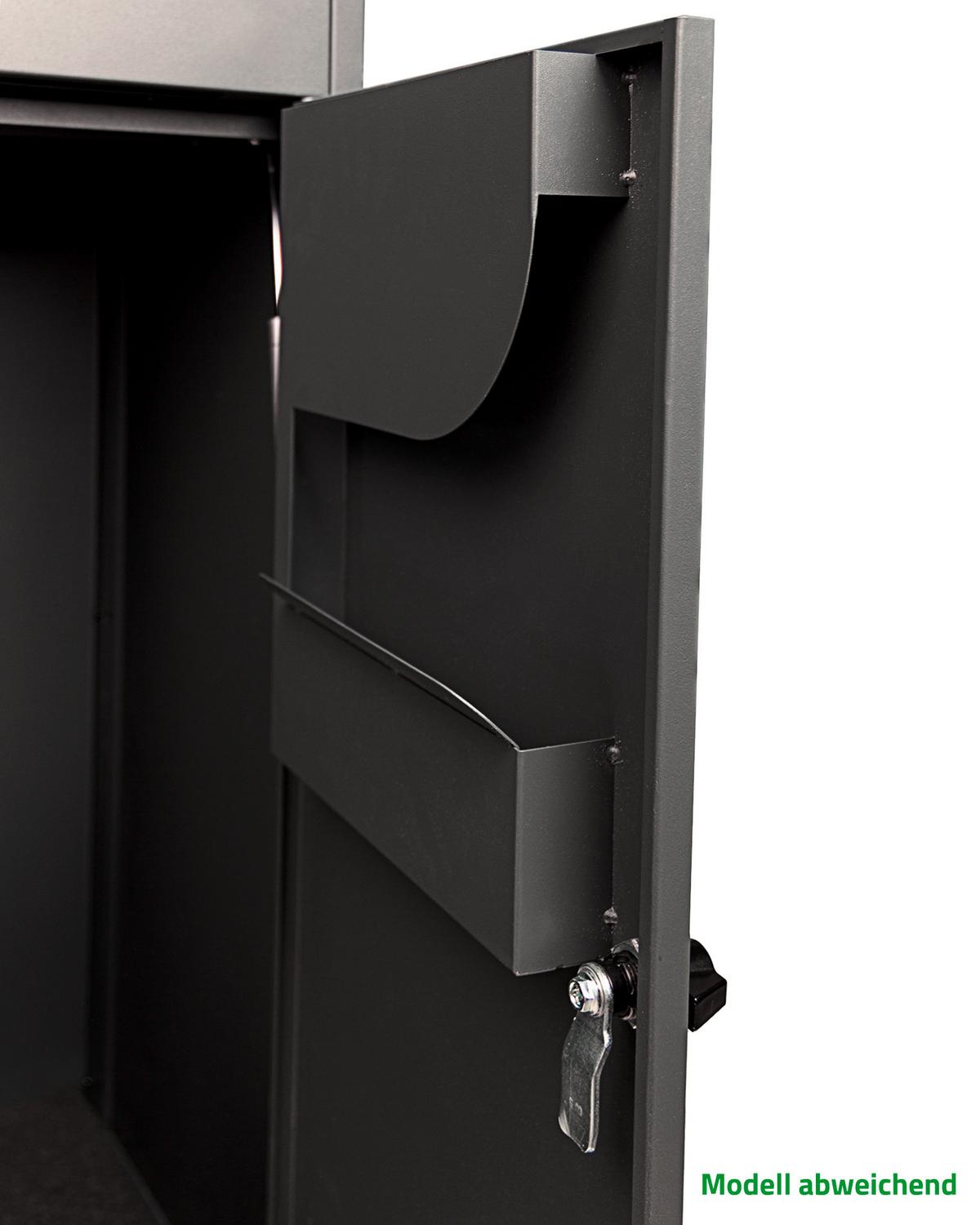 Paketbox XL Mit 2 Schlüsseln H: 118,5 cm - Schwarz, Basics, Metall (39,5/118,5/38,5cm)