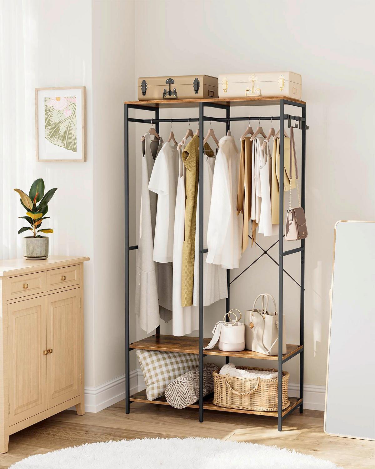 Kleiderschrank Schwarz B: 94,5 cm - Schwarz, Basics, Holzwerkstoff/Metall (94,5/180/40cm)