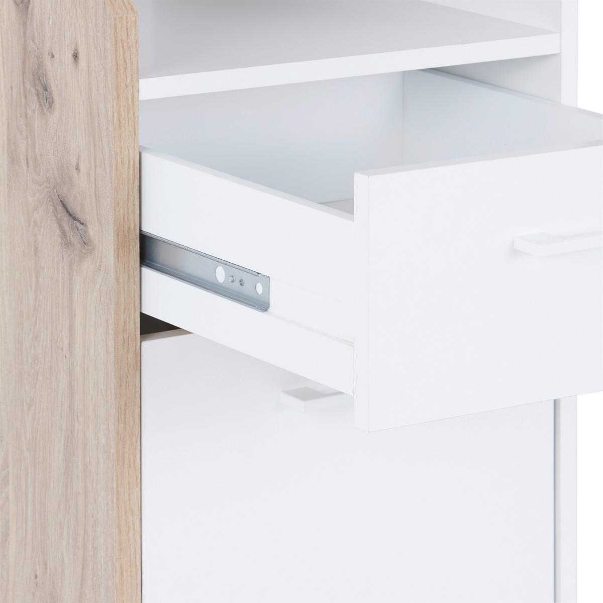 Gamingtisch Alex - Eichefarben/Weiß, KONVENTIONELL, Holzwerkstoff/Kunststoff (160/95/67cm)