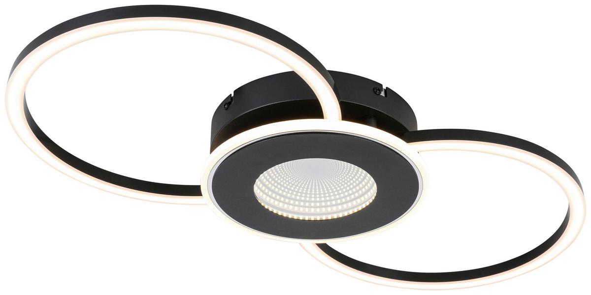 LED-Deckenleuchte Josefa - Chromfarben/Schwarz, Kunststoff/Metall (28/57/6,5cm) - Luca Bessoni