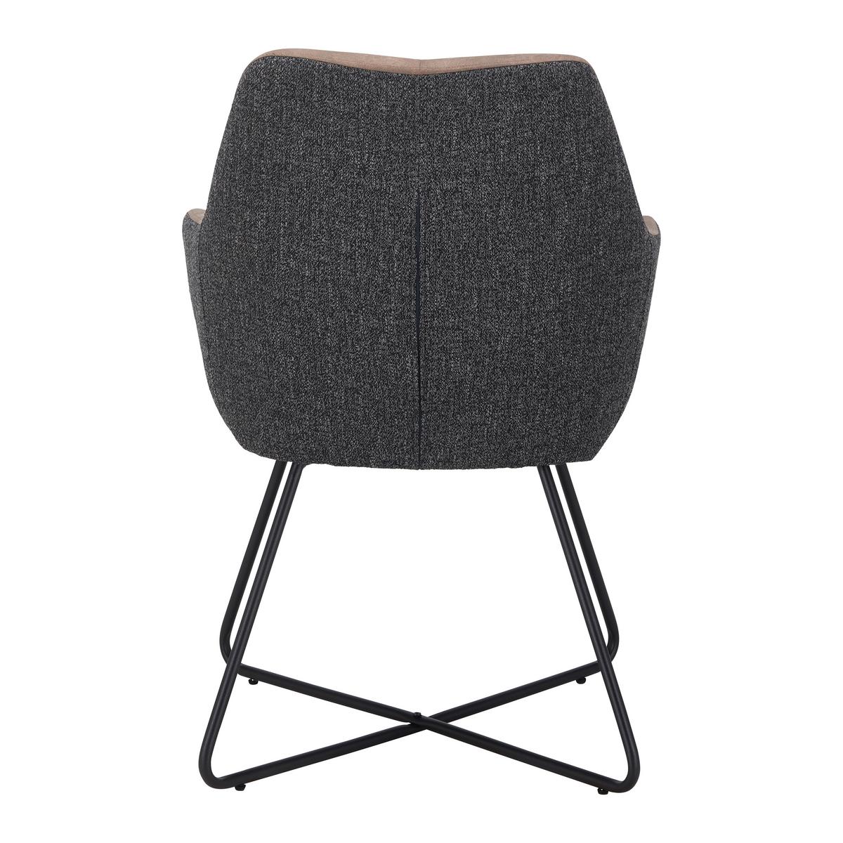 Stolička LIYA sivá a hnedá - svetlohnedá/čierna, Modern, kov/drevo (63/90/65cm) - Bessagi Home