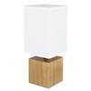 Tischleuchte 21628w - Weiß/Naturfarben, Basics, Holz/Textil (12/12/30cm) - Globo