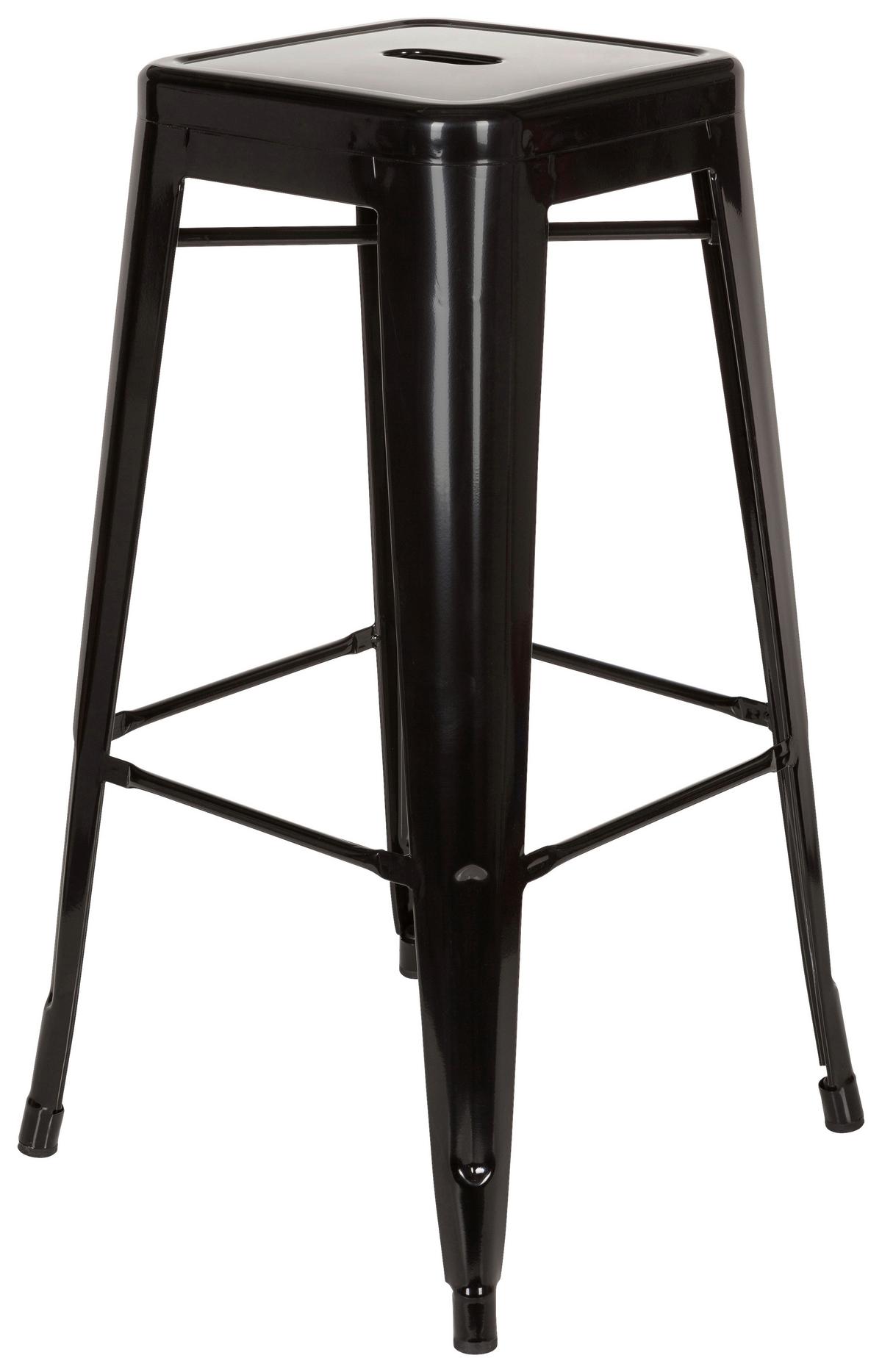 Barhocker Vantaggio High Schwarz Stapelbar - Schwarz, Basics, Metall (44/77/44cm) - MID.YOU