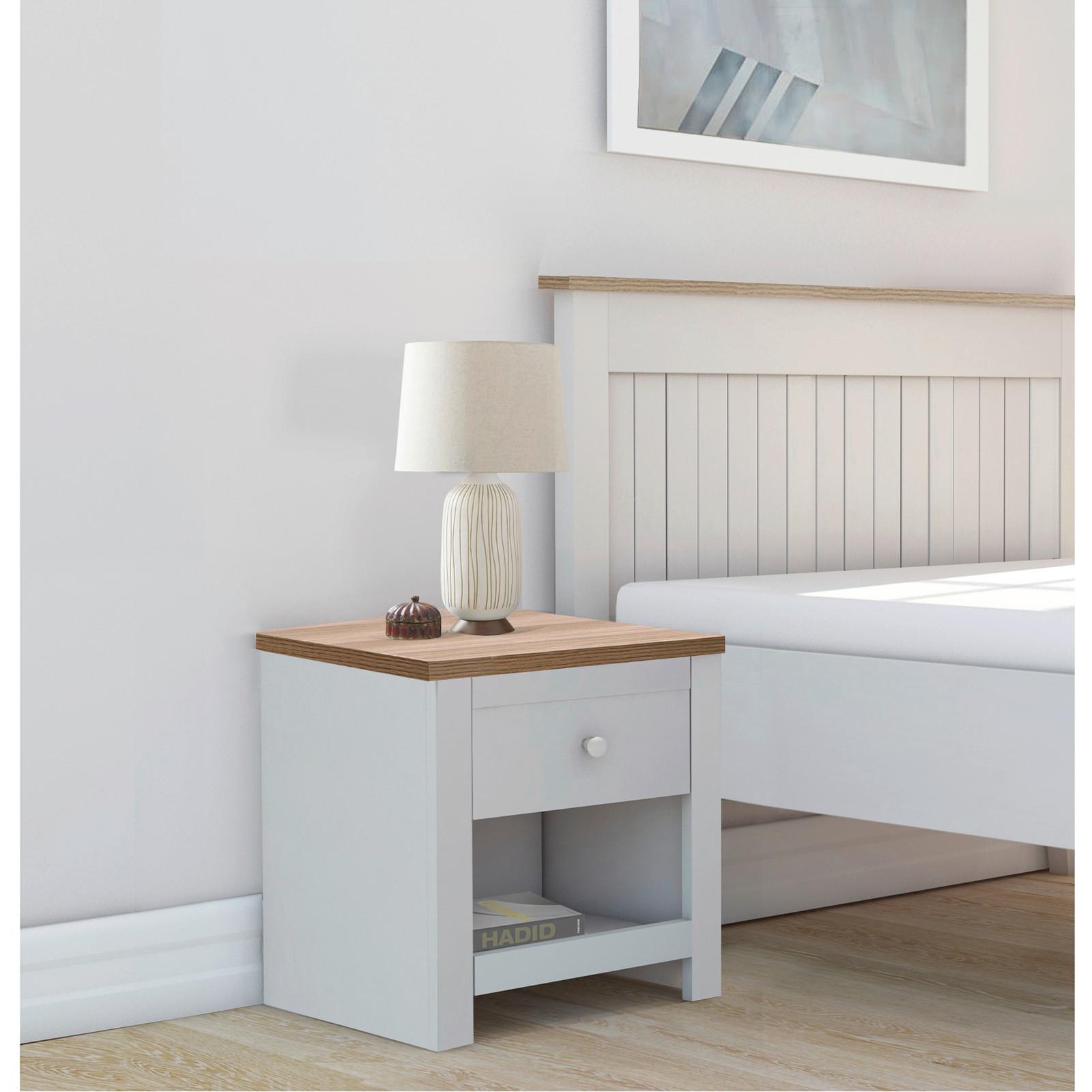 Nachttisch Emerald Creme B: 45 Cm - Eichefarben/Creme, Design, Holzwerkstoff (45/46/35cm) - MID.YOU