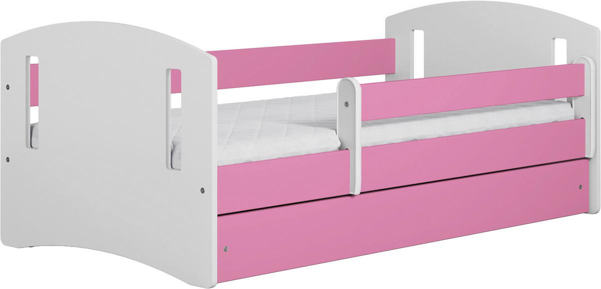 KINDER-/JUNIORBETT Classic Pink/Weiß 80x160cm - Pink/Birkefarben, MODERN, Holz/Holzwerkstoff (80/160cm) - MID.YOU