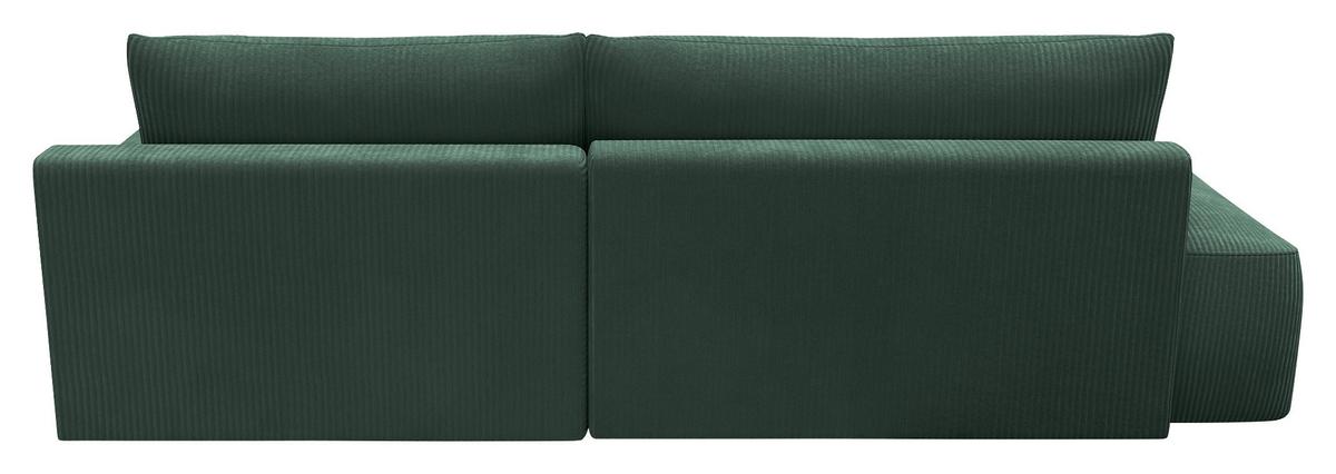 Eckschlafsofa Prag, D. Grün S: 253x167 cm - Dunkelgrün/Schwarz, MODERN, Textil (253/167cm) - Trendmanufaktur