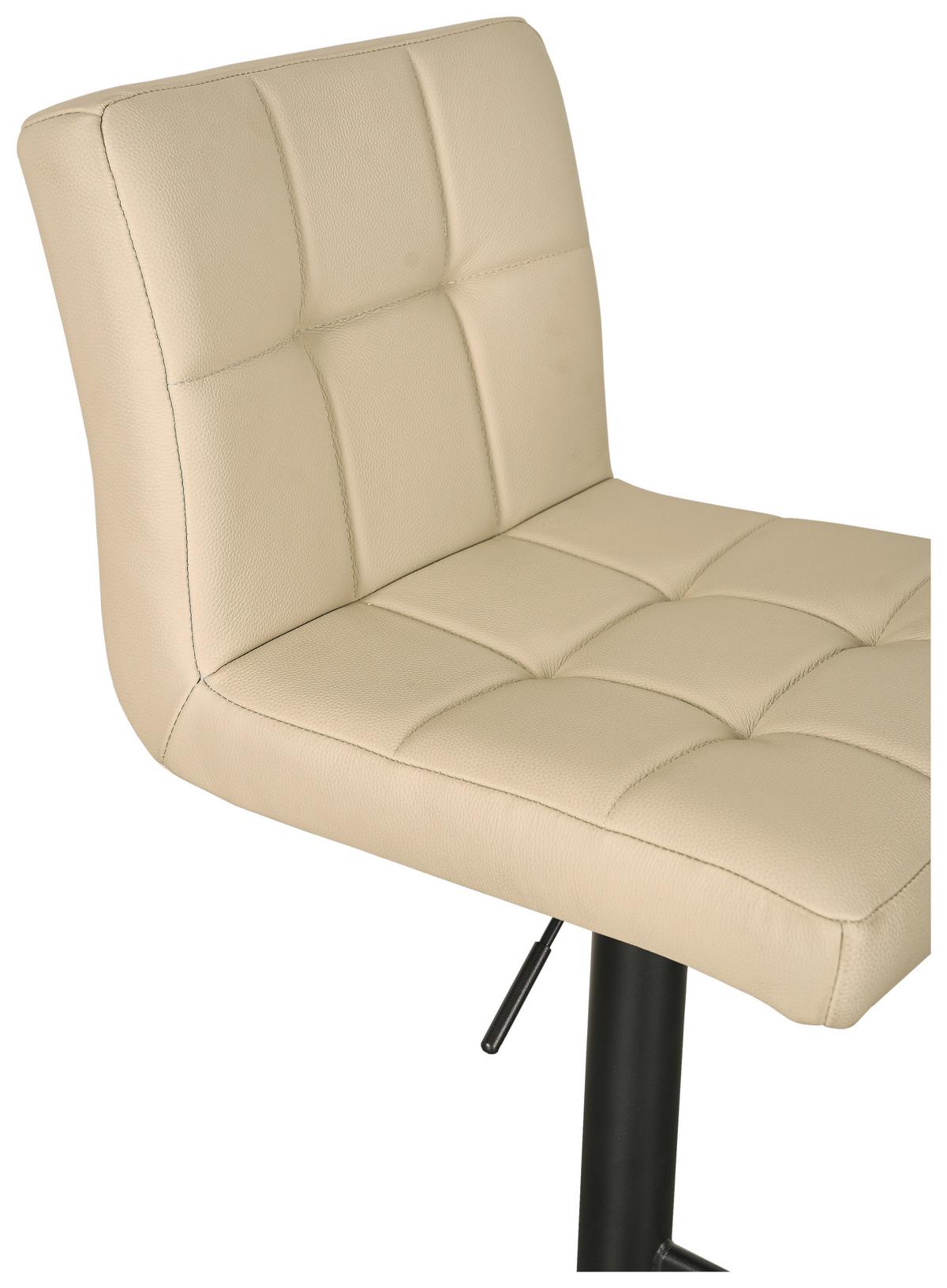 Barhocker Triest Beige B: 43 cm - Beige/Schwarz, MODERN, Leder/Metall (43/92/113/51,5cm) - Livetastic