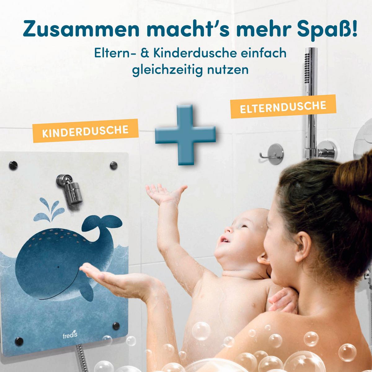 Kinderdusche Fredis Kinderdusche Wal - Blau/Weiß, Basics, Kunststoff (30/4,5/40cm)