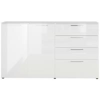 Sideboard 186cm Sunnyvale, weiß - Schwarz/Weiß, MODERN, Holzwerkstoff (186/107/40cm) - Germania