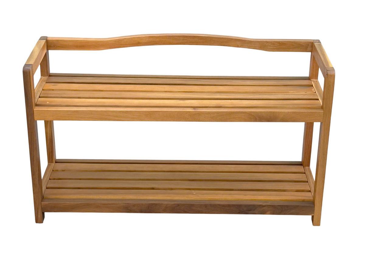Schuhregal aus Akazie 2 Etagen 26x42x74 cm - Akaziefarben, Basics, Holz (26/42/74cm)